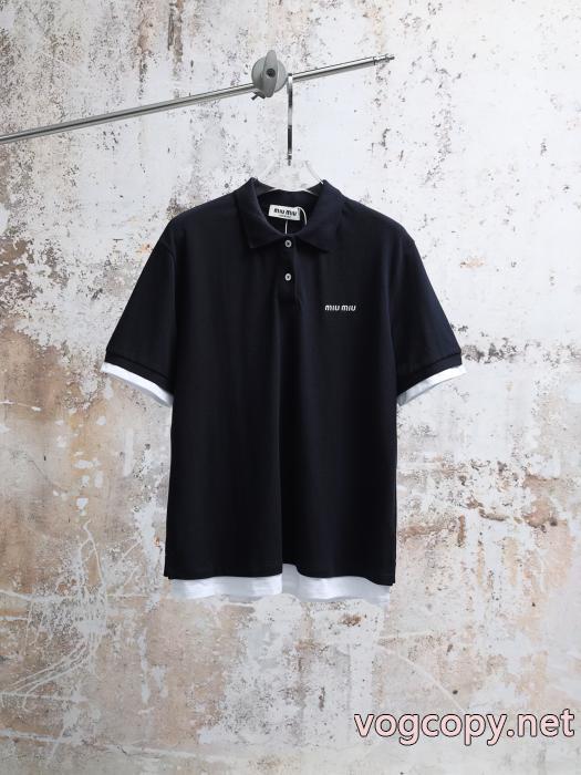 半袖TシャツMIUMIUブランド 偽物 通販新作で希少 VIPセール 存在感拔群_0_1