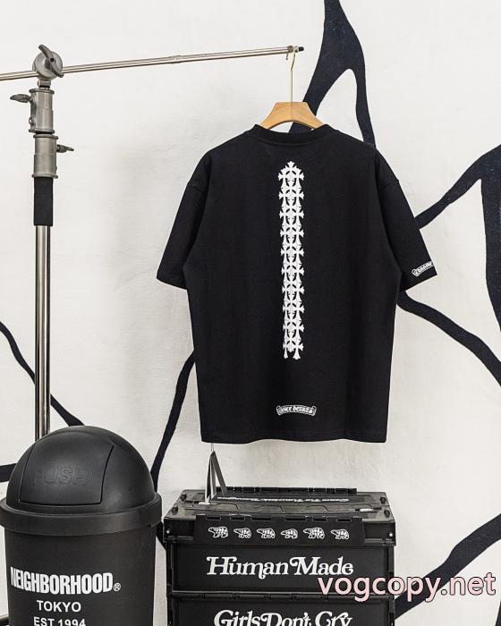 半袖Tシャツ天然着色 ギフト最適期間限定 お洒落な印象にCHROME HEARTS偽物 ブランド_0_4