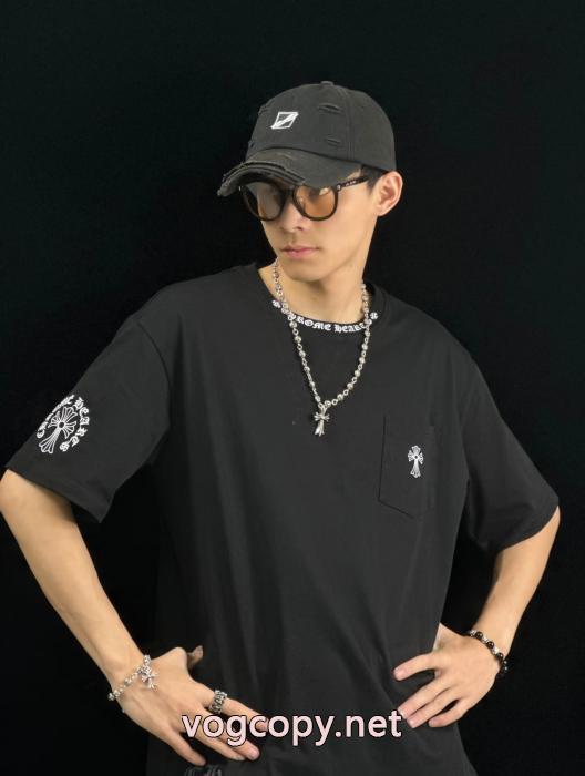 コピー ブランド 通販個性的なデザイン  NEW　新作  2026らしい華やか半袖TシャツCHROME HEARTS_0_1