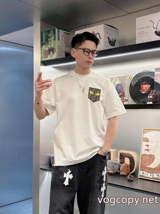 抜群の吸汗性 最安値に挑戦 シックでお洒落なコピー 商品 通販半袖Tシャツフェンディ_0_0