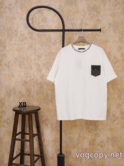 半袖Tシャツ激安 ブランド 通販LOUIS VUITTON大人気個性がある雰囲気 春季新作品 首胸ロゴ_0_2