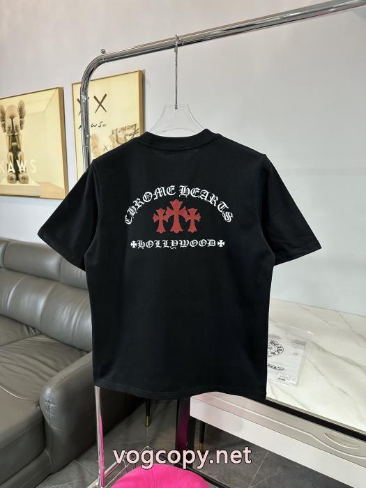 全体的に調和のある 雑誌掲載 多数愛用癒し系CHROME HEARTS半袖Tシャツブランド コピー 通販_0_2