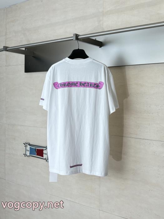 偽物 ブランド 激安半袖TシャツCHROME HEARTS夏にぴったり限定アイテム 海外セレブ愛用 長くご愛用できる_1_1