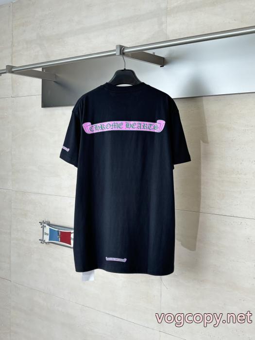 偽物 ブランド 激安半袖TシャツCHROME HEARTS夏にぴったり限定アイテム 海外セレブ愛用 長くご愛用できる_1_3