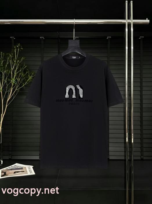 完売必至欲しい 大人気新作 オシャレな雰囲気MIUMIU半袖Tシャツ偽物 ブランド 販売_0_2