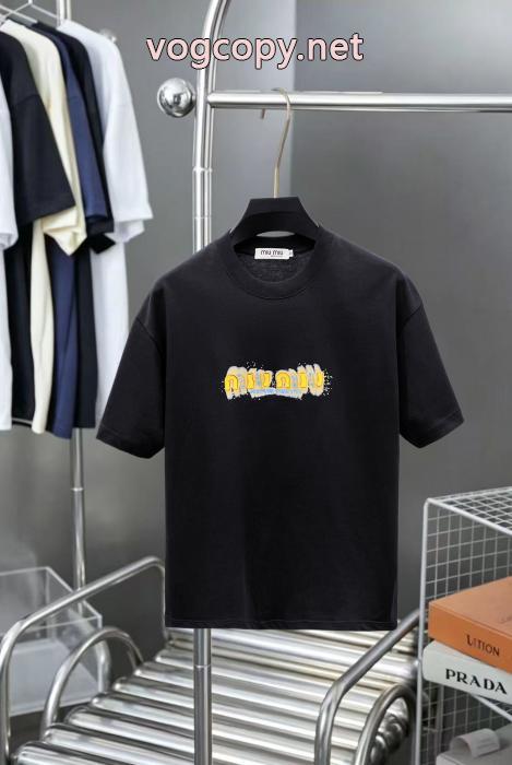 お洒落さん必見 高級素材 先行入荷MIUMIU激安 ブランド半袖Tシャツ_0_4