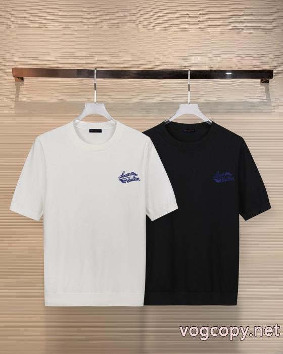 ブランド コピー ショップ半袖TシャツLOUIS VUITTON保温性の高い 関税補償新作限定めっちゃ綺麗色 王道コンビ_0_2