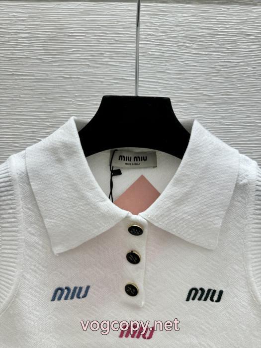 MIUMIU超人気デザイン 風通しの良いフレア 切りっぱなしブランド 偽物 通販シャツ.._0_2