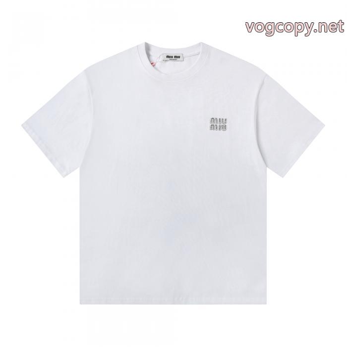 高級品 最新話題沸騰中 お洒落に魅せるMIUMIU半袖Tシャツブランド 通販_0_0