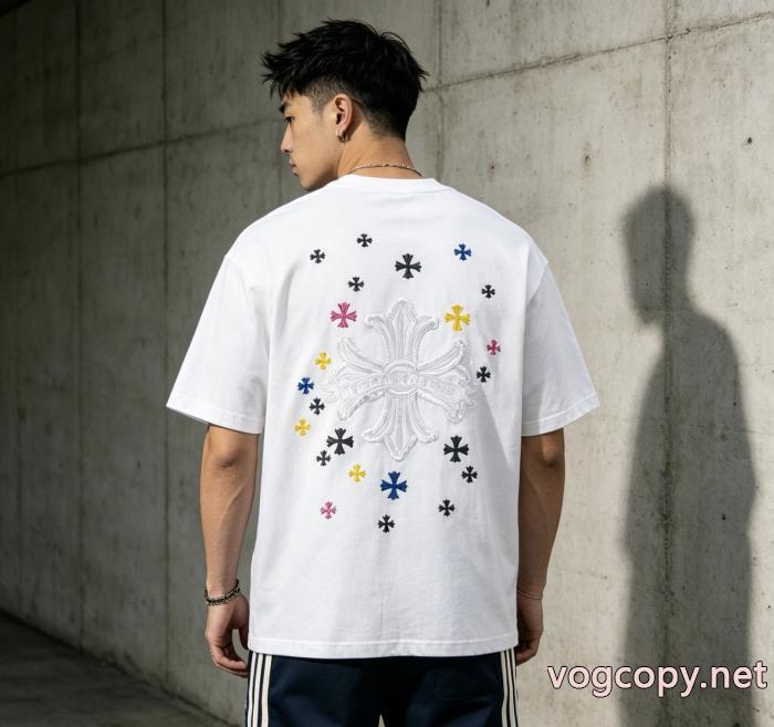 ブランド 品 激安 通販CHROME HEARTSお手頃価格 お勧め カワイイ雰囲気半袖Tシャツ_0_3