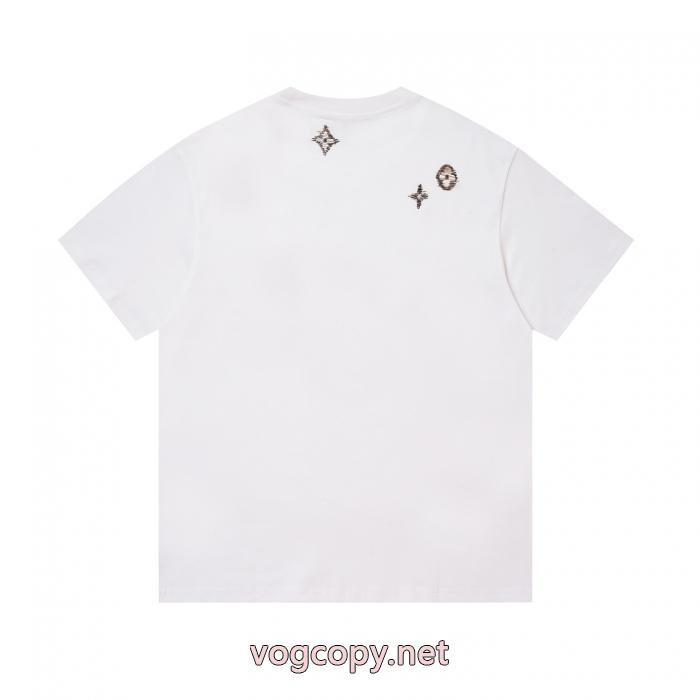 新作アイテム 海外セレブ定番愛用  王道コンビLOUIS VUITTONコピー ブランド 販売半袖Tシャツ_0_0