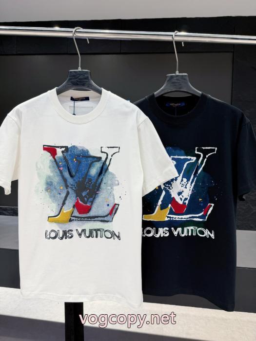 スーパー コピー 品今季トレンド ラグジュアリーの王道 新鮮ながら上品LOUIS VUITTON半袖Tシャツ_0_0