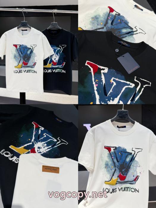 スーパー コピー 品今季トレンド ラグジュアリーの王道 新鮮ながら上品LOUIS VUITTON半袖Tシャツ_0_3