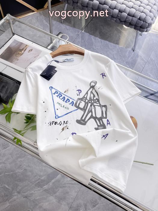 PRADA半袖Tシャツブランド 通販店ファッション通販 新価格で登場 爆発的人気オシャレ度がアップ_0_2