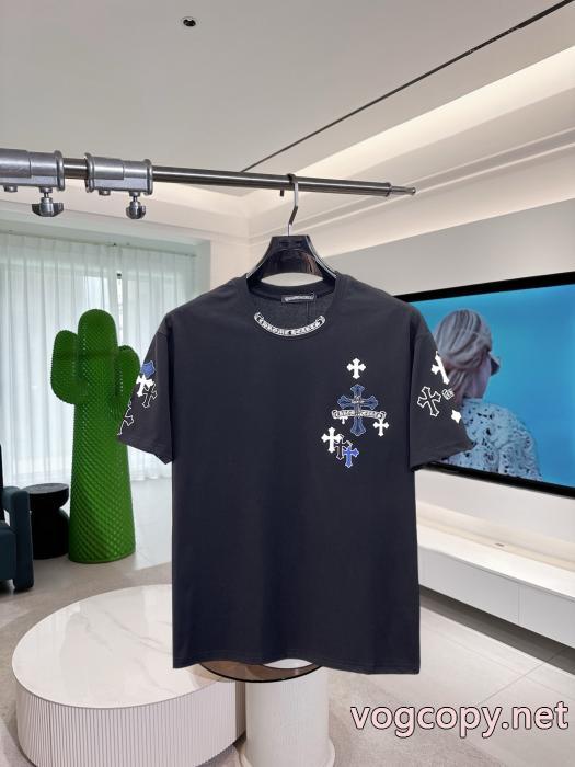 ブランド 品 スーパー コピー保温力に優れた 最高級品質 韓国ファッションCHROME HEARTS半袖Tシャツ_0_1