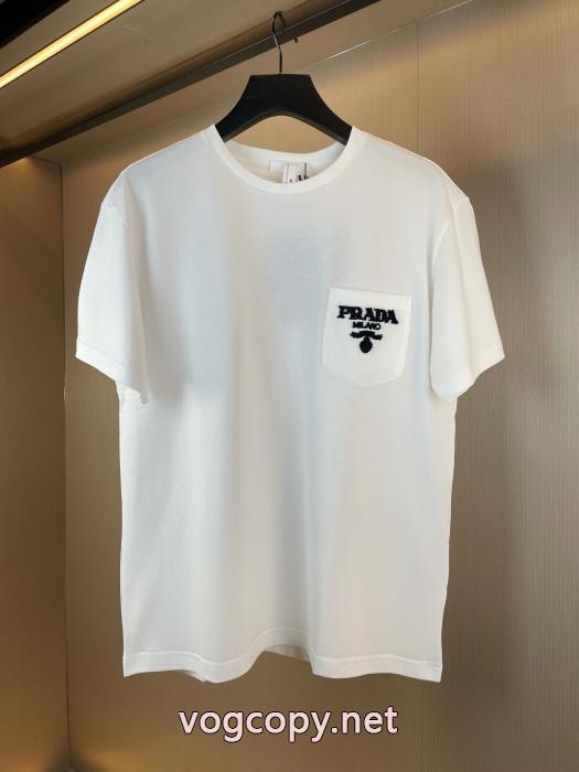 上品でファッション 注目新ブランド 品質保証得価半袖Tシャツ激安 通販 専門PRADA_0_1