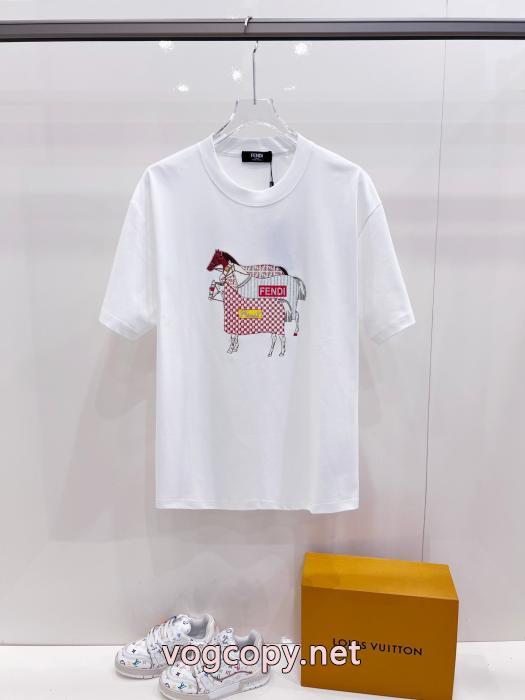 人気を誇る 超HOT新品商品 安定した質感ブランド 偽物FENDI半袖Tシャツ_0_1