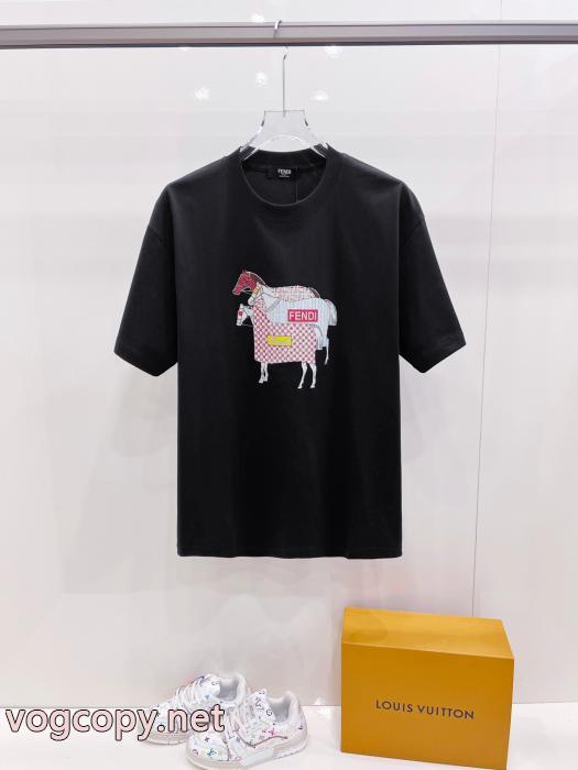 人気を誇る 超HOT新品商品 安定した質感ブランド 偽物FENDI半袖Tシャツ_0_3