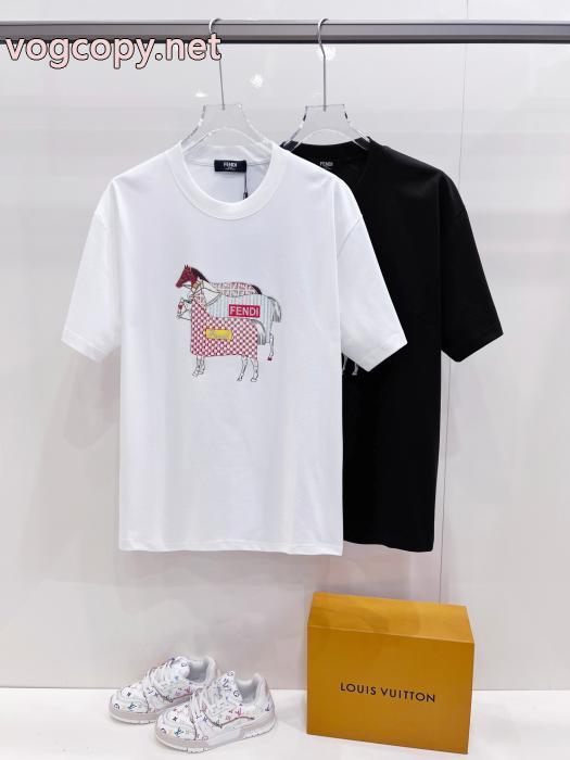人気を誇る 超HOT新品商品 安定した質感ブランド 偽物FENDI半袖Tシャツ_0_4