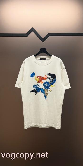 天然着色 数量限定在庫限り 超軽量LOUIS VUITTONスーパー ブランド コピー半袖Tシャツ_0_3