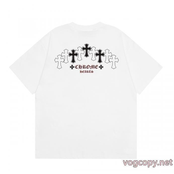 偽 ブランド 通販夏春物先行発売  長く愛用できる 格好いいCHROME HEARTS半袖Tシャツ_0_2