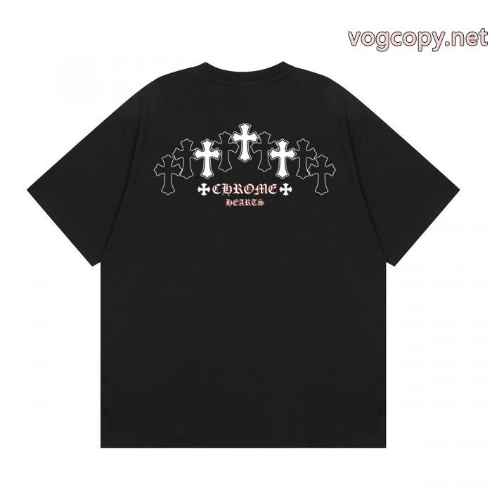 偽 ブランド 通販夏春物先行発売  長く愛用できる 格好いいCHROME HEARTS半袖Tシャツ_0_3