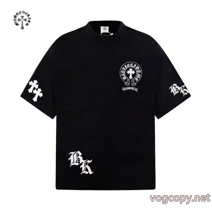 ブランド レプリカ完売人気 大胆なカジュアルダウン 最旬のスタイル半袖TシャツCHROME HEARTS_0_0