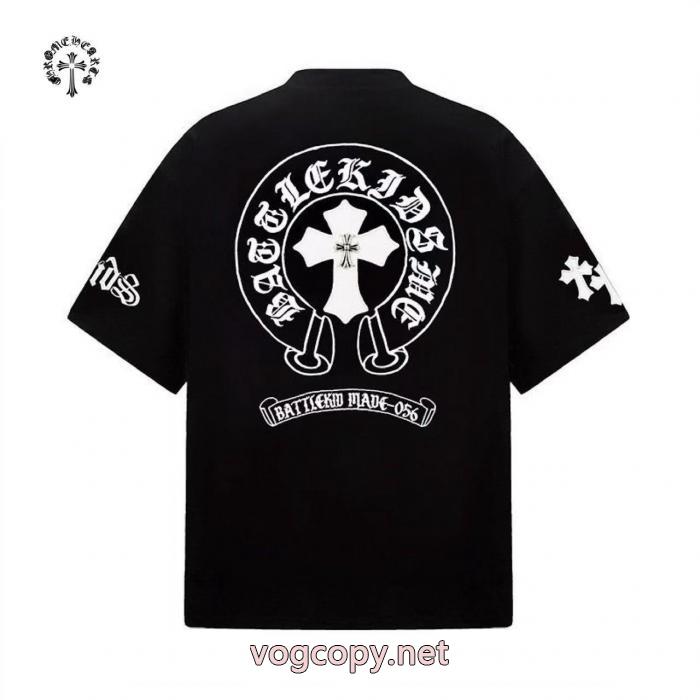 ブランド レプリカ完売人気 大胆なカジュアルダウン 最旬のスタイル半袖TシャツCHROME HEARTS_0_2