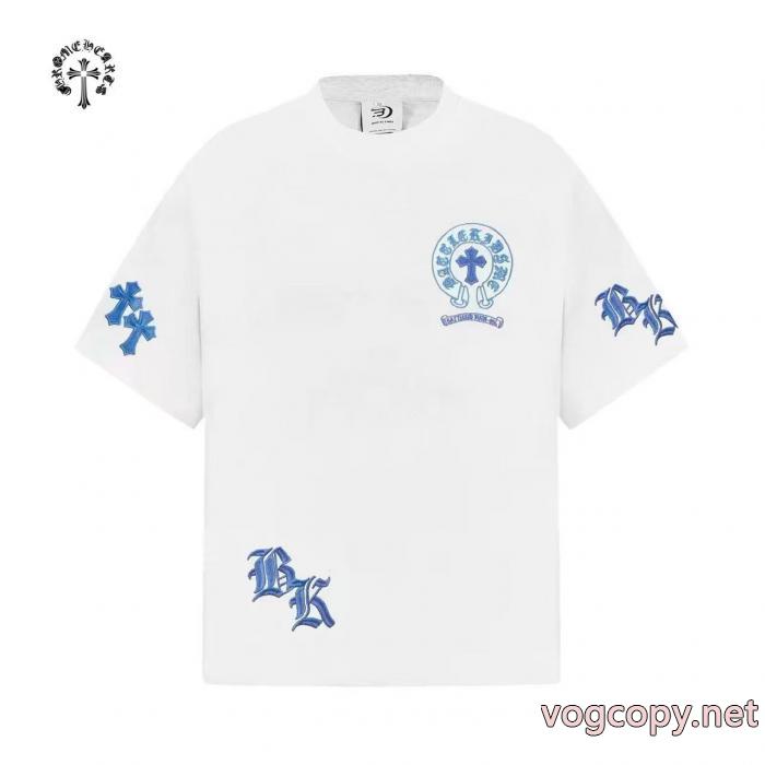 ブランド レプリカ完売人気 大胆なカジュアルダウン 最旬のスタイル半袖TシャツCHROME HEARTS_0_4