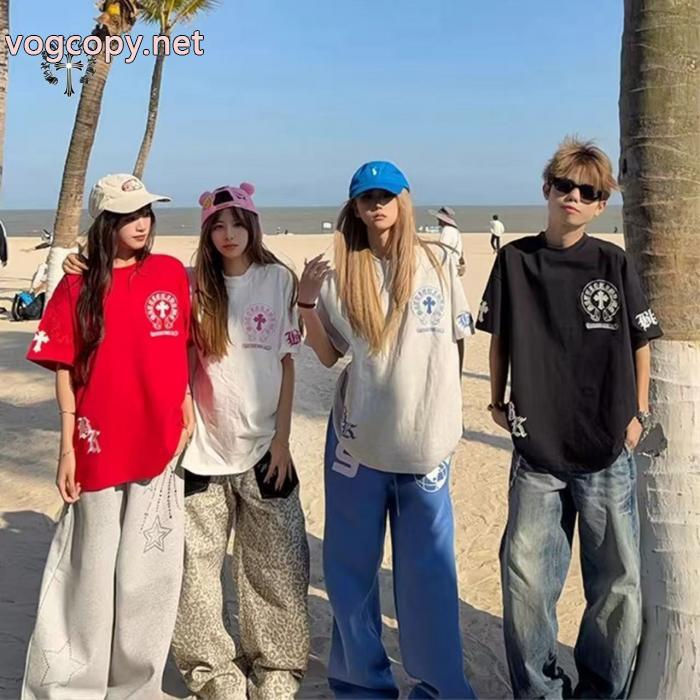 ブランド レプリカ完売人気 大胆なカジュアルダウン 最旬のスタイル半袖TシャツCHROME HEARTS_0_5