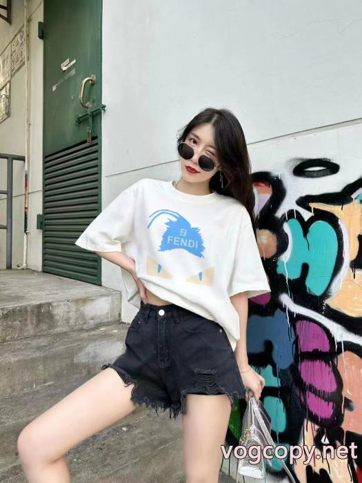 半袖Tシャツ高い機能性 人気復活 激安大特価定番人気偽 ブランド FENDI_0_2