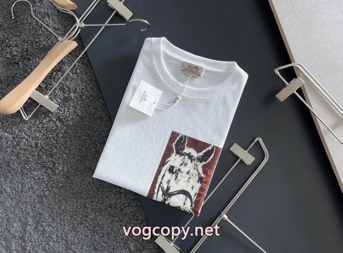 HERMESブランド 品 スーパー コピー热い季節トレンド上品 今年マスト 新作到着半袖Tシャツ_0_0