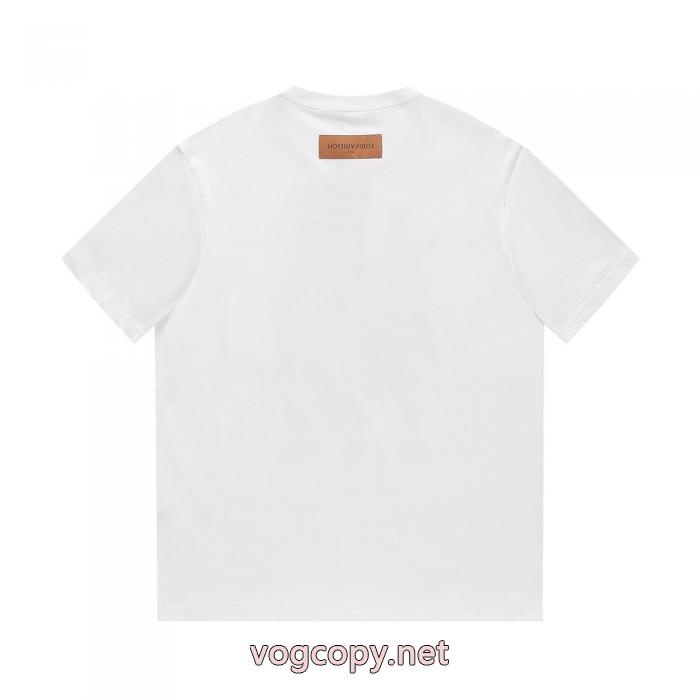 コピー ブランド 優良LOUIS VUITTON潮流 先行販売 個性的な素材感も魅力半袖Tシャツ_0_0