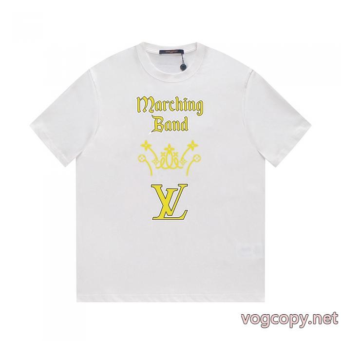 コピー ブランド 優良LOUIS VUITTON潮流 先行販売 個性的な素材感も魅力半袖Tシャツ_0_1