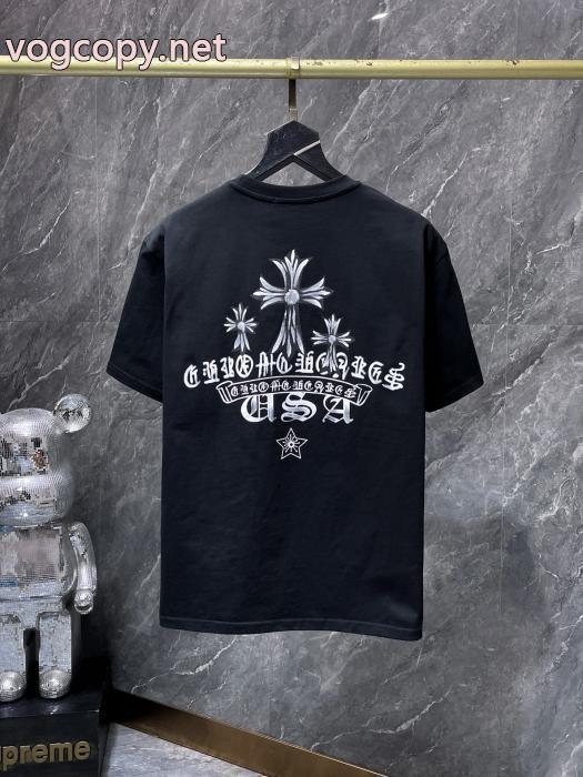 上品な印象 早い者勝ち 安心国内発送CHROME HEARTS半袖Tシャツブランド レプリカ_0_3