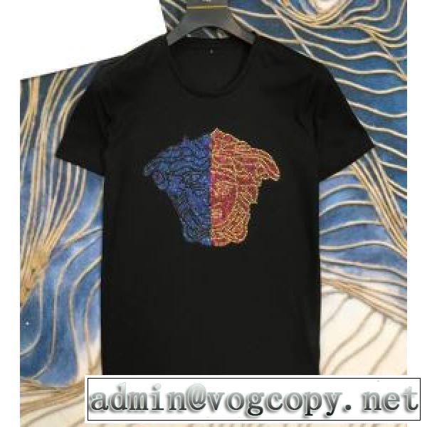 VERSACE 差をつけたい人にもおすすめ 多色可選 ヴェルサーチ 春夏コレクション新品  半袖Tシャツ 大活躍するvogcopy.net sn:qW15ry
