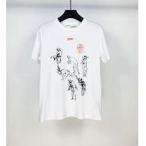 2色可選 シンプルなファッション 半袖Tシャツ この時期の一番人気は Off-W...