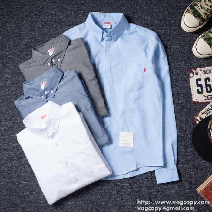 高級感たっぷり 2015秋冬 supreme シュプリーム 保温性に溢れる長袖シャツ 4色可選