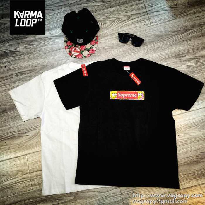 美品　SALE開催 2015春夏 SUPREME シュプリーム 半袖Tシャツ 2色可選