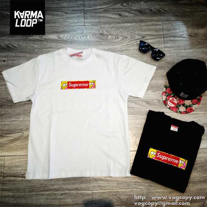 美品　SALE開催 2015春夏 SUPREME シュプリーム 半袖Tシャツ 2色可選