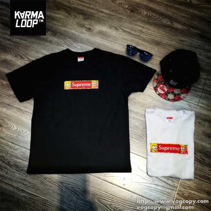 美品　SALE開催 2015春夏 SUPREME シュプリーム 半袖Tシャツ 2色可選