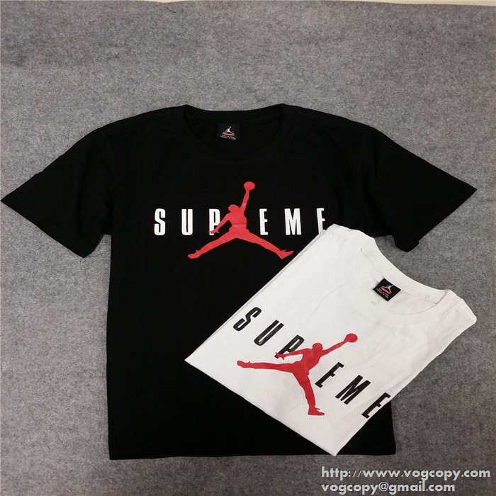 大人気 2015 supreme x air jordan 特別なデザイン　半袖tシャツ 2色可選