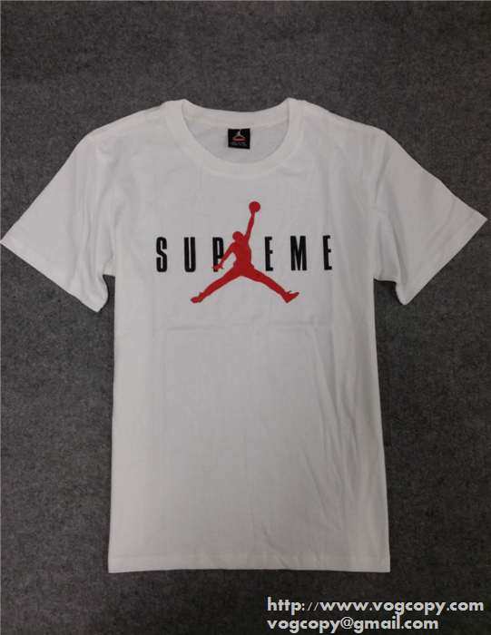 大人気 2015 supreme x air jordan 特別なデザイン　半袖tシャツ 2色可選