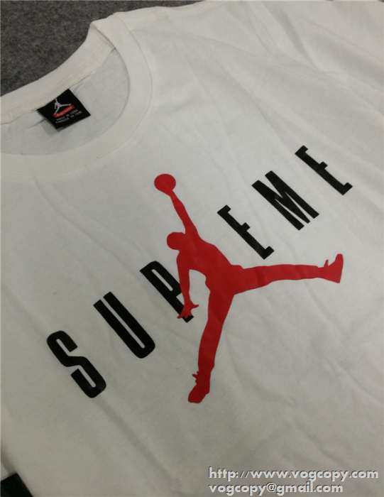 大人気 2015 supreme x air jordan 特別なデザイン　半袖tシャツ 2色可選