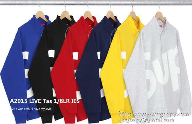 着心地抜群！ 2015秋冬 SUPREME シュプリーム ジップパーカー スタンドネック 5色可選