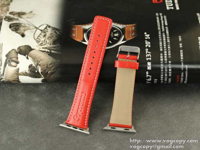 高い耐久性を誇る 2015秋冬 SUPREME シュプリーム apple watch レザー 2色可選 洗練された質感　男女兼用