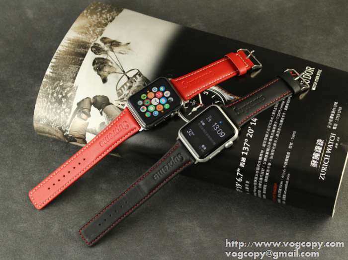 高い耐久性を誇る 2015秋冬 SUPREME シュプリーム apple watch レザー 2色可選 洗練された質感　男女兼用