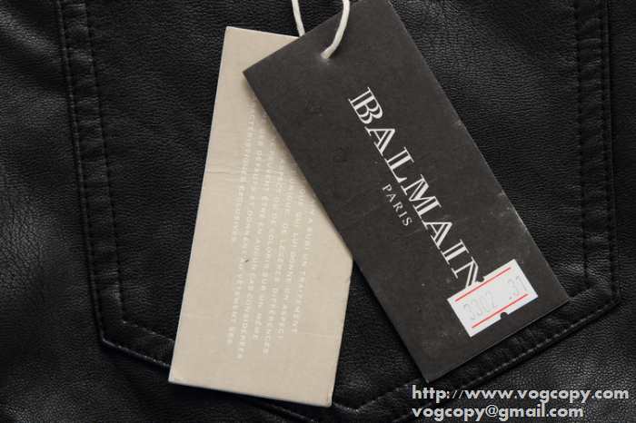 2015 伸縮性ある BALMAIN バルマン 大人気　レザーパンツ 
