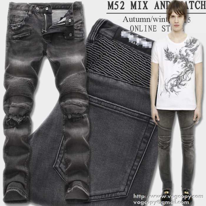伸縮性ある 2015 BALMAIN バルマン今季セール　 ダメージデニム