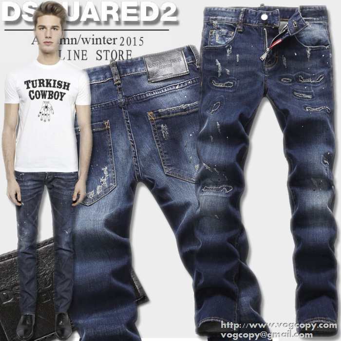 美脚効果ある 2015 DSQUARED2 ディースクエアード 活躍するダメージデニム